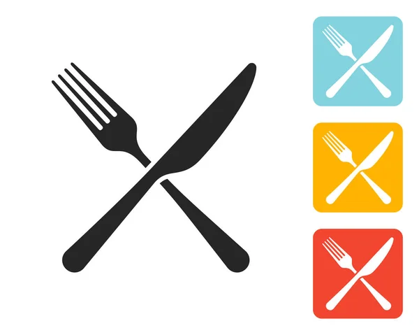 Icône fourchette et couteau signe — Image vectorielle