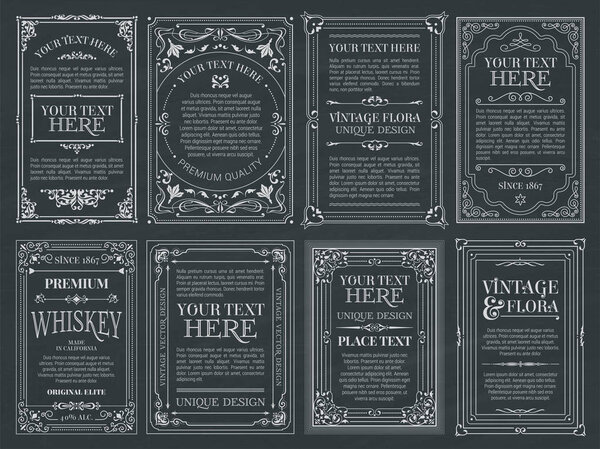 Vintage set retro cards. Template greeting card wedding invitati — Stock Vector