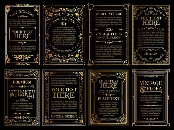 Vintage set retro kartlar. Şablon tebrik kartı düğün invitati