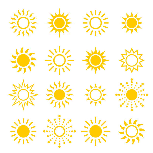 Vector modern sun set sunshine — Stock Vector