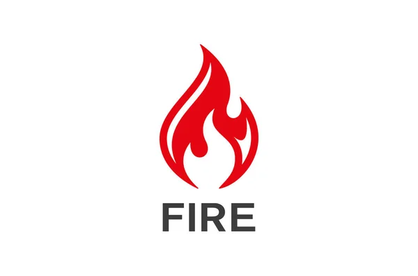 Fire Flame logo Projekt wektor. Ikona logotypu sylwetki Bonfire — Wektor stockowy