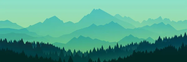 Forest silhouette, vector illustration — Stock Vector