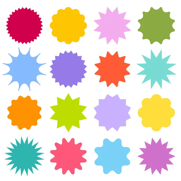 Set van vector Starburst, Sunburst badges. Vintage etiketten. Colore — Stockvector