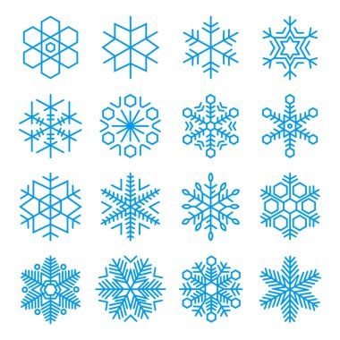 16 Vektör Kar Taneleri Seti