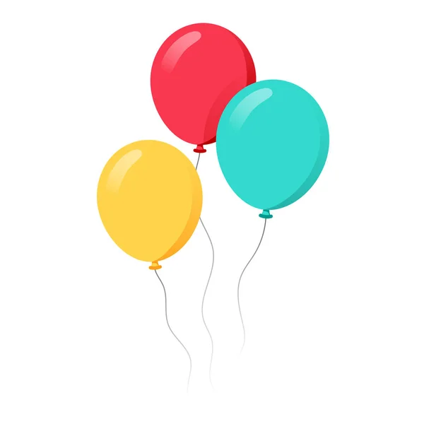 Manojo de globos en estilo plano de dibujos animados — Vector de stock