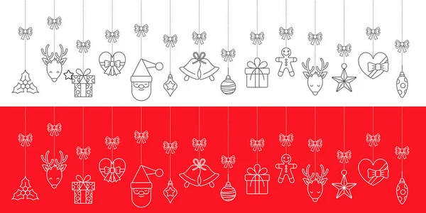 Julhälsning prydnadsföremål hängande — Stock vektor