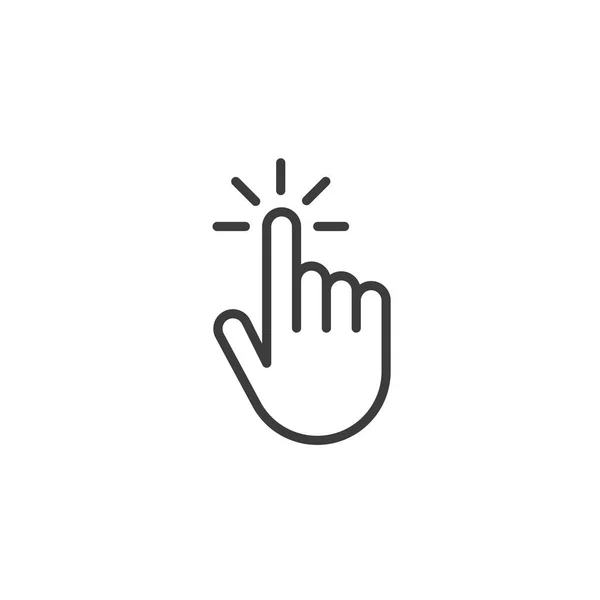 Klicka på ikonen för hand. linjär stil tecken för mobila koncept en — Stock vektor