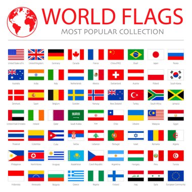 Dünya bayrakları vektör grafikleri