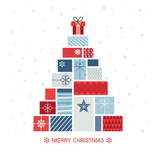 Χριστουγεννιάτικο Δέντρο Σχεδιασμός αποτελείται από πακέτα δώρων — Διανυσματικό Αρχείο