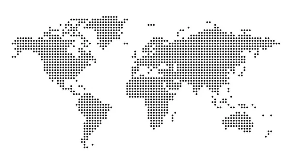 Mapa mundial punteado vectorial — Vector de stock