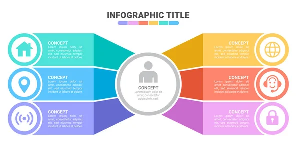 Modello Infografico Vettoriale Con Etichetta Carta Cerchi Integrati Concetto Business — Vettoriale Stock