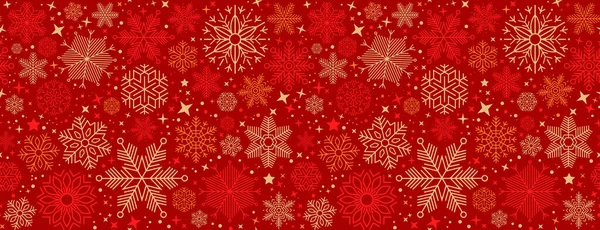 Fundo Natal Vermelho Com Flocos Neve Vetor —  Vetores de Stock