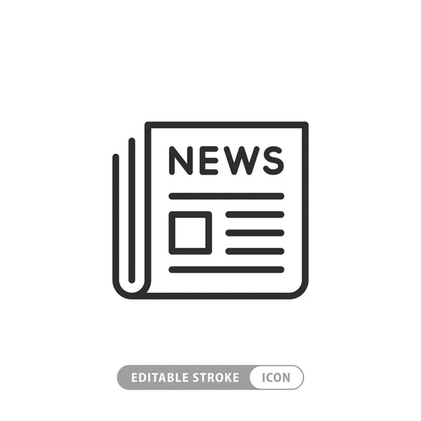 News Newspaper Vector Line Web Newsletter App Linear Icon — Stock Vector
