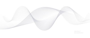 Akan parçacıkların olduğu gri beyaz soyut arkaplan. Dijital gelecek teknolojisi kavramı. vektör illüstrasyonu