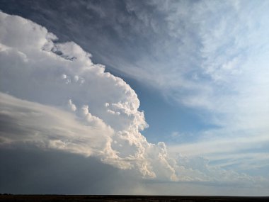 Yan hat kümülüs ile süperhücre fırtınası.