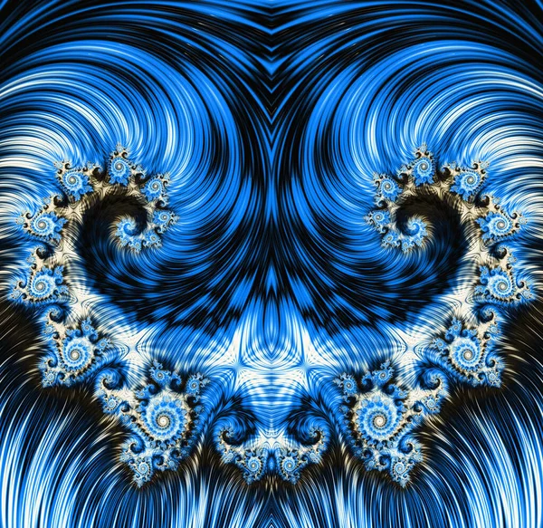 Delicate Blue White Unique Illustration Form Wings Spirals — Stock Photo, Image