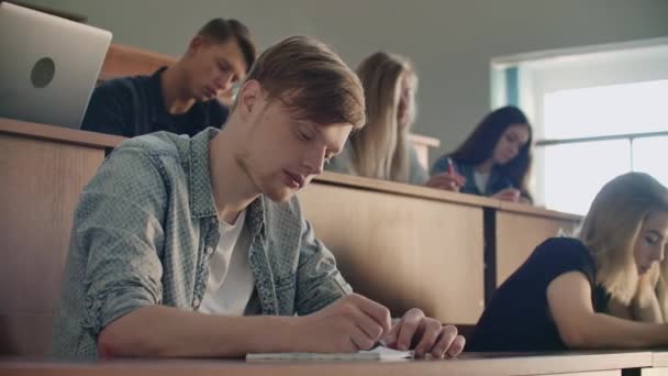 Les étudiants d'une université ou d'un collège écrivent une conférence sur un ordinateur portable. Diplômé à l'Institut 