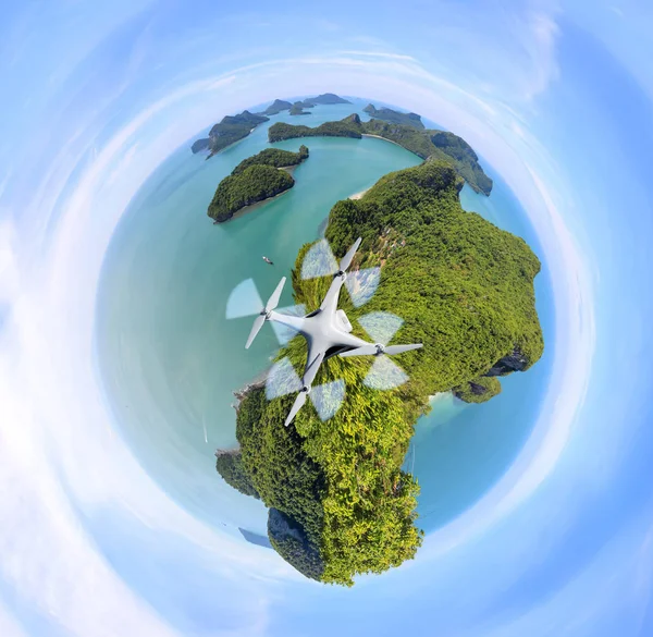 Kreis Grüner Planet Panoramablick Auf Ang Thong Insel Archipel Thailand — Stockfoto