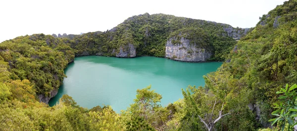 Vistas panorámicas de la laguna verde en las islas tropicales de Ang Thong — Foto de Stock