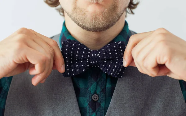 Man with beard in a bowtie — Stock Photo, Image