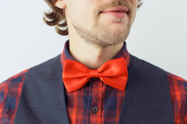 Man with beard in a bowtie — Stock Photo, Image