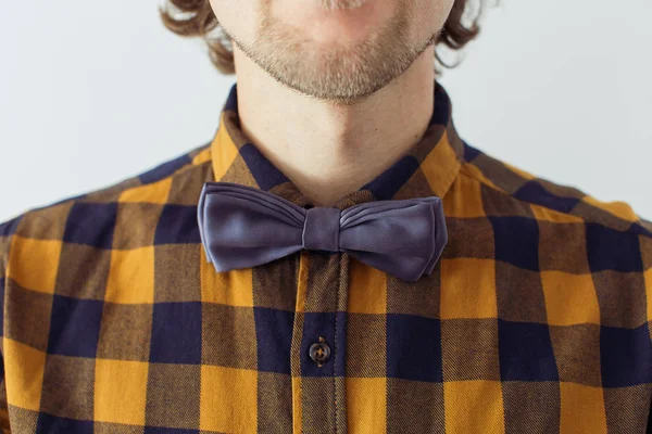 Man with beard in a bowtie — Stock Photo, Image