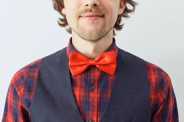 Man with beard in a bowtie — Stock Photo, Image