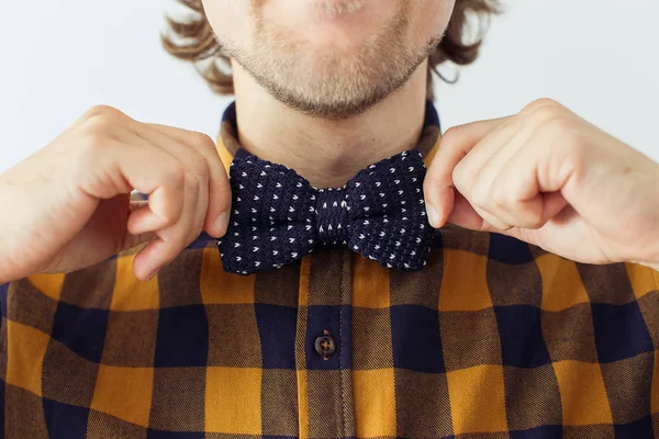 Man with beard in a bowtie — Stock Photo, Image