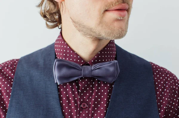 Man with beard in a bowtie — Stock Photo, Image