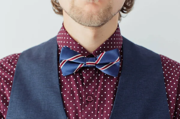 Man with beard in a bowtie — Stock Photo, Image