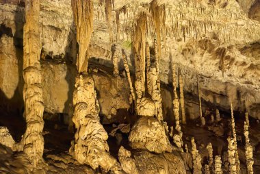 Moravian Karst, Czech Republic - May 05, 2013: A karst landscape and protected nature reserve in the eastern part of the Czech RepublicCave with many stalagmites and stalactites clipart