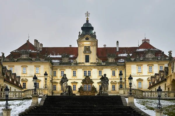 Valtice Tsjechië Februari 2018 Barok Kasteel Valtice Moravië Tsjechië Weergave — Stockfoto