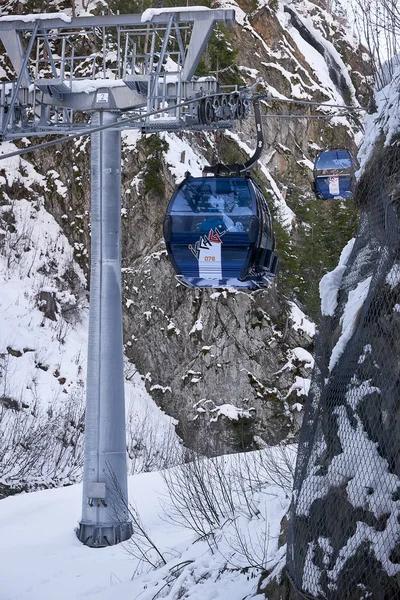 Ischgl Austria December 2017 Winter Resort Ski Slopes Mountains Background — Stock Photo, Image