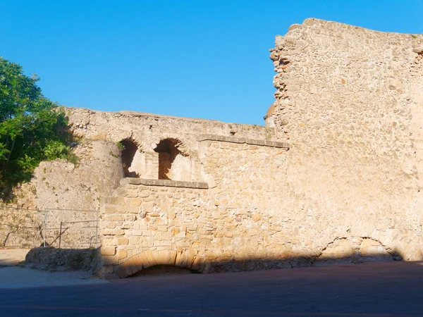 Widok Wieży Fragment Murów Miasta Alghero Sardynia — Zdjęcie stockowe
