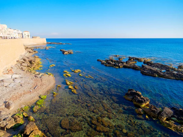 Vista Del Mar Fragmento Las Murallas Defensivas Alghero Cerdeña Italia — Foto de Stock