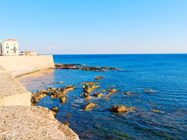 Vista Del Mar Fragmento Las Murallas Defensivas Alghero Cerdeña — Foto de Stock
