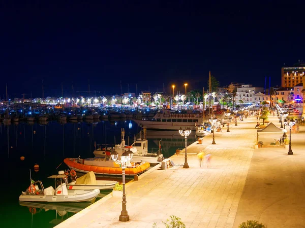 Vista Alghero Notte Una Bella Città Vibrante Sardegna — Foto Stock