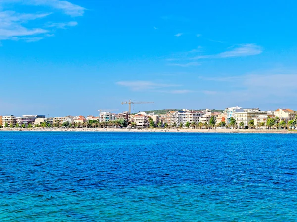 Panorama Morza Miasta Alghero Tle Sardynia Włochy — Zdjęcie stockowe
