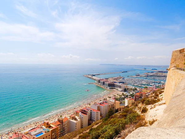 Vista Aérea Las Playas Mar Alicante — Foto de Stock