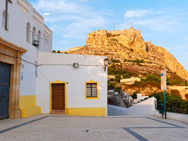 Old church and mountain in Alicante. Spain.