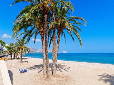 Altea 'da güzel bir plaj. Costa Blanca, İspanya.