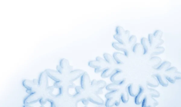 Fiocchi Neve Blu Sfondo Bianco — Foto Stock