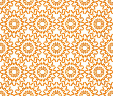 Kesintisiz geometrik çiçek desenli vektör arka plan ile renkli tasarım vintage retro sanat turuncu beyaz