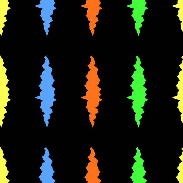 シームレスな幾何学的なパターン ベクトル背景デザイン カラフルなアート野生動物青オレンジ緑黄黒によって作られた傷のように見える図形 — ストックベクタ