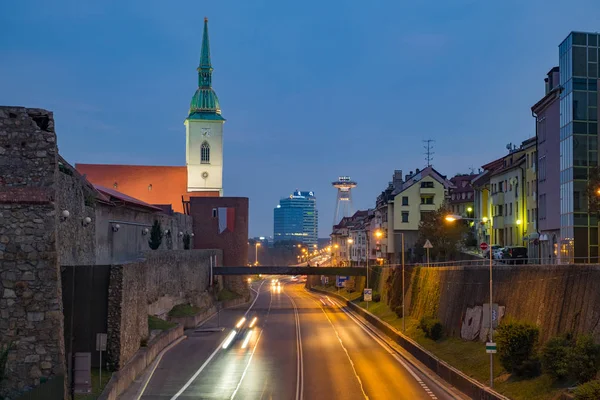 Bratislava Slowakei Oktober 2018 Nachtansicht Der Martins Kathedrale Gotische Romanisch — Stockfoto
