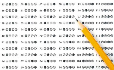 Okul ve Eğitim. Cevaplı test skoru sayfası