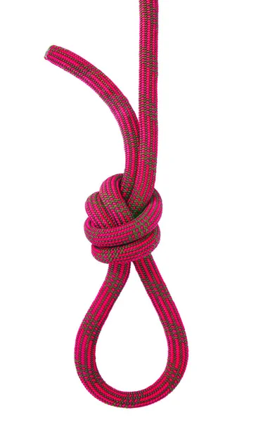 El nudo trepador. Knot for climbing isolated on white background —  Fotos de Stock