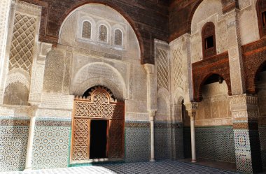 Kazablanka, Fas 'taki Hasan II Camii' nin detayları. Hasan II Camii, Kazablanka, Fas 'ın dışı.