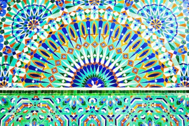 Fas Mozaik çini, seramik dekorasyon Hassan Ii Camii, Casablanca, Morocco