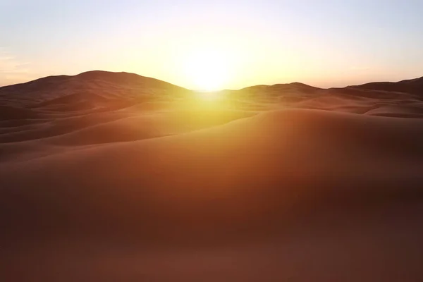 Písečné duny krajina v poušti Sahara, Maroko — Stock fotografie